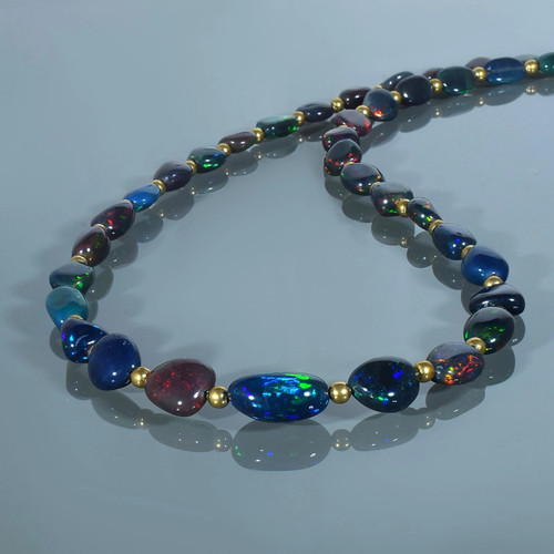 Collier perles opale - de,