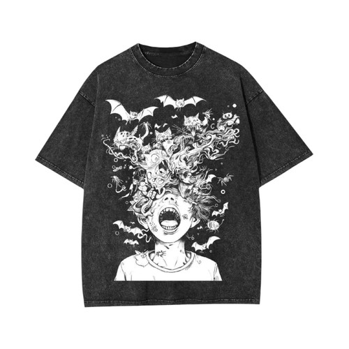 Shirt noir taille visage - t-shirt, l