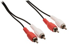 CABLE 2 RCA MALE / 2 RCA MALE 5 m mètres AUDIO STEREO CONTACTS NICKEL