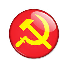 Badge Drapeau FAUCILLE et MARTEAU rouge jaune 1917 communisme communiste Ø25mm