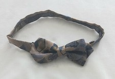 Noeud papillon homme bleu et beige ajustable