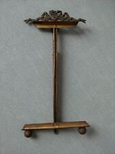 Ancien porte-photo chevalet réglable en laiton doré de 17 cm