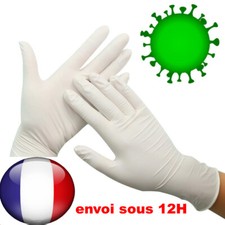 Gant Latex Jetable Hygiène Sanitaire Gants Protection  Bactérien Virus