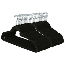 50x Cintres Antidérapants en Velours 45cm Noir Costume Chemises Vêtements Cintre