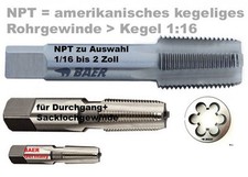 Npt Taraud Baer Taraud Tuyau Fileté 1/8 1/4 3/8 1/2 3/4 2 Pouces