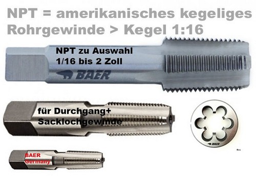 Npt taraudeur baer coupe - npt,