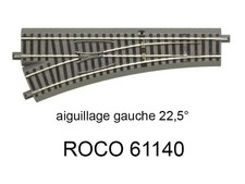ROCO Aiguillage à gauche R 502.7 mm, 200 mm, 22.5 degrés voie Geoline HO - ROCO 