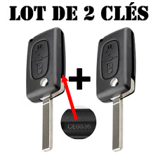 Lot de 2 coque clé plip pour Peugeot 107 207 307 407 807 CE0536 2 boutons clef