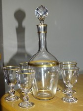 BACCARAT CRISTAL OR ANCIEN SERVICE VERRES CARAFE CAVE LIQUEUR NAP III 19 EME