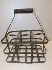 -PORTE BOUTEILLES  METAL début XXe 6 BOUTEILLES VIN CAVE DECO CUISINE  D