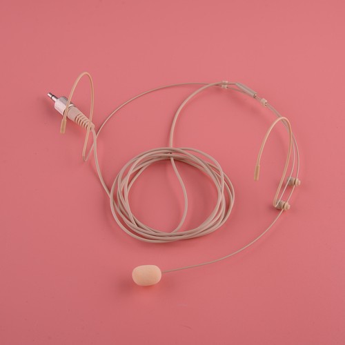 Beige double earhook headset - earhook,