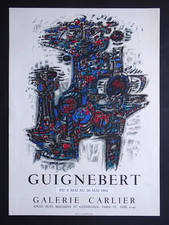 GUIGNEBERT Affiche originale lithographie 1962 Exposition Art Contemporain Paris