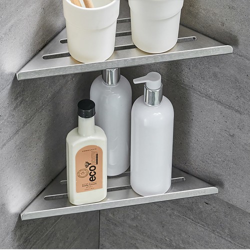 Etagere angle douche - angle, inox
