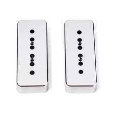 2x Humbucker Silver Pickup Cover 50 / 52mm Pole Adaptable à P90 Soap Bar