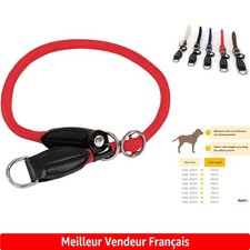 Collier pour Chien en Nylon Durable 55 cm – Collier d’Éducation Ajustable Rouge