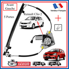 LEVE VITRE CLIO 2 AVEC MOTEUR AVANT GAUCHE CHAUFFEUR POUR CLIO II 5 PORTES