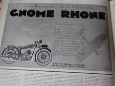 moto GNOME RHONE publicité papier ILLUSTRATION 1929 col