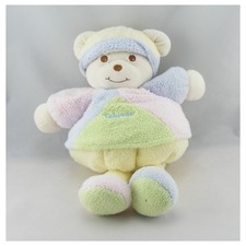 Doudou ours boule jaune rose
