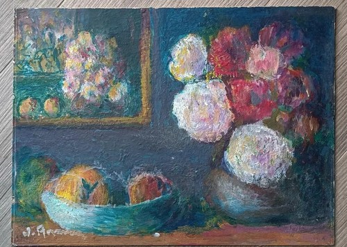 Tableau ancien huile nature - tableau,