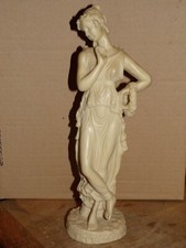 STATUE  Resine Sculpture femme grecque pensante numeroté et signé FG