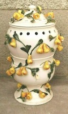 Ancien pot pourri décor fruits céramique nove BASSANO? Italie? Ceramica ceramic