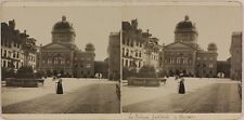 Berne Palais Suisse 2 Photos Stereos St9Tn39 Vintage Argentique c1900