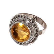 Bague citrine pierre