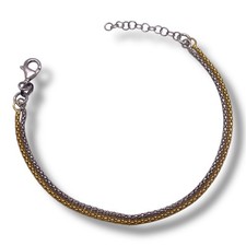 Bracelet BICOLORE Femme Argent