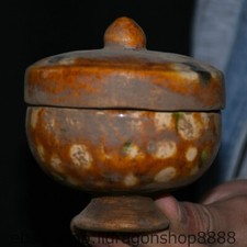3.4 "Chine antique Tang tricolore porcelaine dynastie Palace fleur couvercle pot