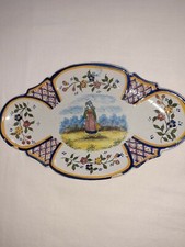 Beau présentoir ou ravier en faïence de Quimper  Ancien .Porquier Beau?
