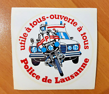  autocollant sticker Police LAUSANNE SUISSE mercedes moto vintage
