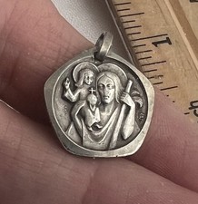 Antique French Religious Sterling Silver Medal First Communion Gift Engraveable