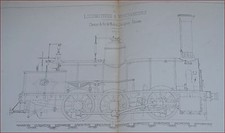 French Steam Engine Locomotive n°201 Schneider Spain Railways Plan Original 