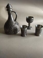 SKS ZINN 95% 2 verres un calice et une carafe made in Allemagne en étain