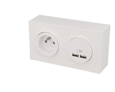 Prise en saillie 2P+T + USB