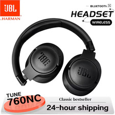 JBL-Casque Bluetooth sans fil TUNE 760NC, écouteurs pliants NOIR