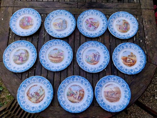 Assiettes dessert anciennes - a,