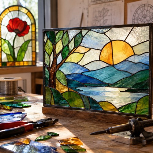Vitrail verre décoratif - vitrail,