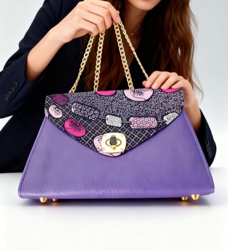 Sac main violet avec - a,