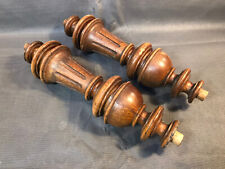 Paire de colonnes en bois noyer de meuble buffer Henri 2 déco placard étagères