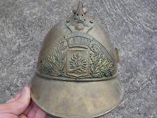 1880 Casque de Sapeurs Pompiers La Chapelle de Gay Taille 57 Plaque au Brasier