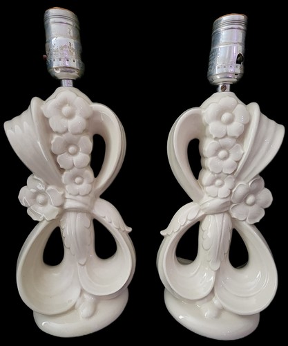 Pair vtg ceramic lamps - pair,