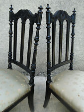 Paire de chaises basses Napoléon III Bois noirci XIX°