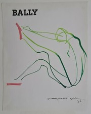 Bally Raymond Gid 1976 Affiche Originale Mode Femme Abstrait