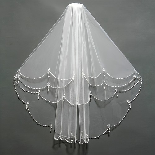 Voile mariée 2 niveaux - voile,