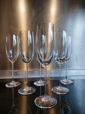 Cristal St Louis Eurydice Service de 6 Flûtes A Champagne Signées État Top 