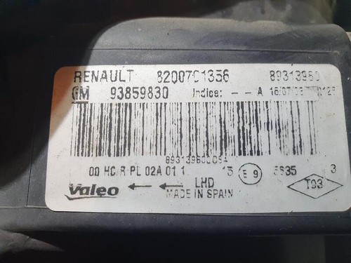 8200701356 phare droit renault - 8200701356,