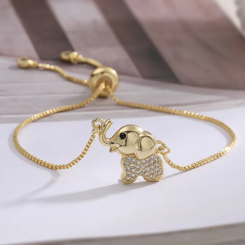 Elephant bracelet adjustable - elephant,