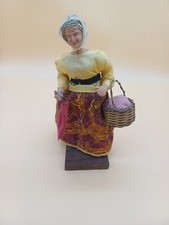 Ancien SANTON PROVENCAL H. CAVASSE FEMME Avec panier 25cm TERRE CUITE Crèche