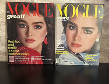 2 of Vintage 1980s Vogue Fashion Magazine Cover Look Brooke Shields 1981 1984
